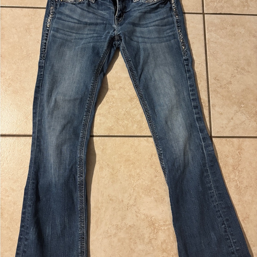 Rock Revival Flare Jeans in Blue